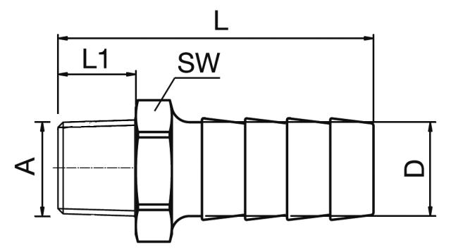 Schlauchtülle - Außengewinde