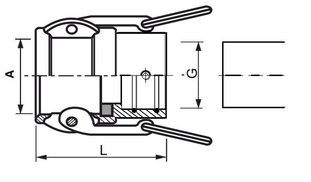 Camlock Kupplung aus Aluminium - Typ D