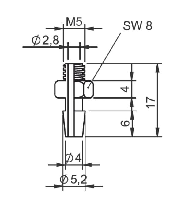 Halterung für  ø 11-16 mm Sauggreifer