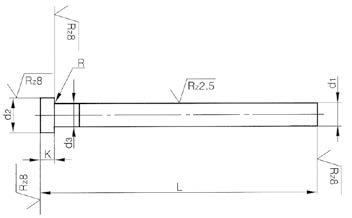 Auswerferstifte DIN 6751 Typ AB nitirert und poliert - 25 x 315 mm