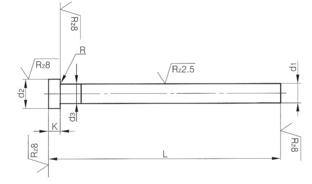 Auswerferstifte DIN 6751 Typ AB - nitirert und poliert