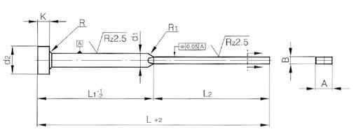 Flachauswerferstifte DIN ISO 8693 gehärtet - 2 x 7,5 x 100 mm