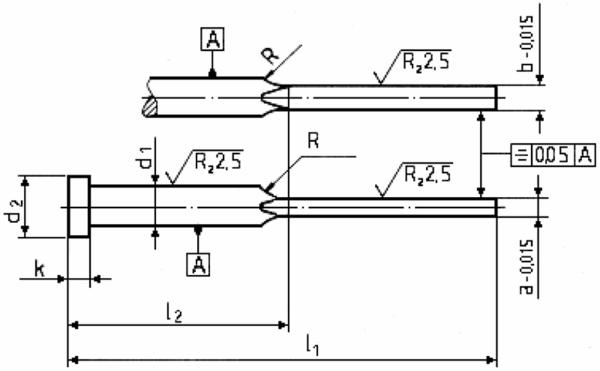 Flachauswerferstifte DIN ISO 8693 gehärtet - 2 x 7,5 x 100 mm