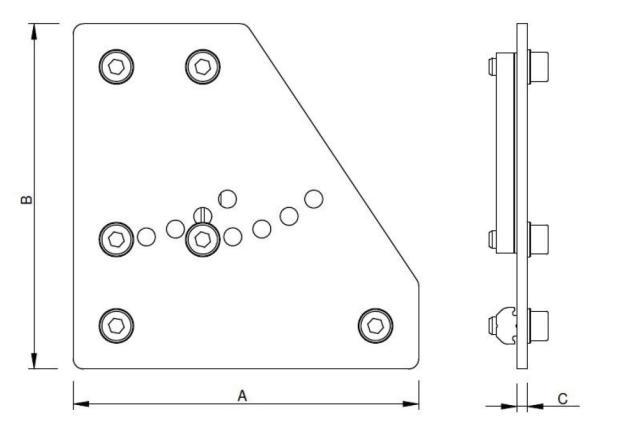 Eckverbindungsplatte 100 mm x 100 mm