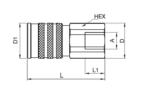Hydraulikkupplung, Leckagefrei, Innengewinde